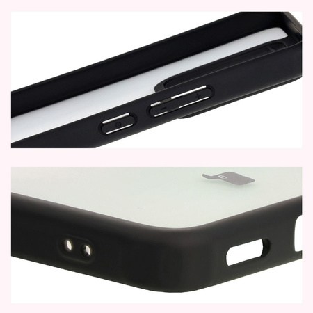 Etui Bizon Case Angelo do Xiaomi 14T Pro, półprzezroczyste z czarną ramką