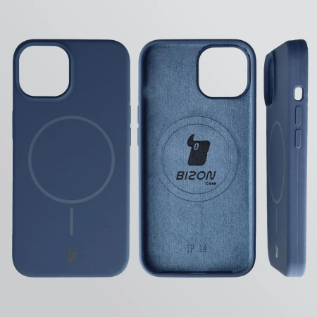 Silikonowe etui z pierścieniem magnetycznym Bizon Soft Case Magnetic do iPhone 14/13, granatowe