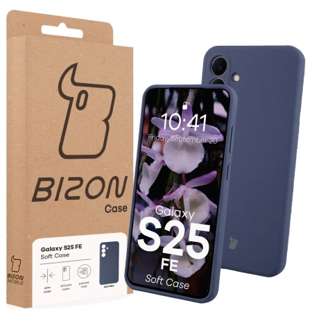 Silikonowe etui Bizon Soft Case do Galaxy S25 FE, ciemnoniebieskie