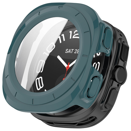 Etui ze szkłem do zegarka Bizon Case+Glass Watch do Galaxy Watch Ultra 2 / 1, zielone