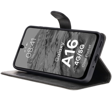 Etui z klapką Bizon Case Pocket do Galaxy A16 4G/5G, czarne