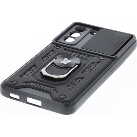 Etui Bizon Case CamShield Ring do Galaxy S21 FE, czarne