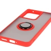 Etui z uchwytem na palec Bizon Case Hybrid Ring do Realme 14 5G / 14T 5G, przydymione z czerwoną ramką