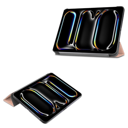 Etui Bizon Case Tab Croc do iPad Pro 13" 2025 / 2024, różowozłote