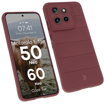 Pancerne etui Bizon Case Tur do Motorola Edge 50 Neo/60 Neo, burgundowe