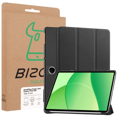 Etui z klapką Bizon Case Tab Croc do OnePlus Pad Lite / Oppo Pad SE, czarne