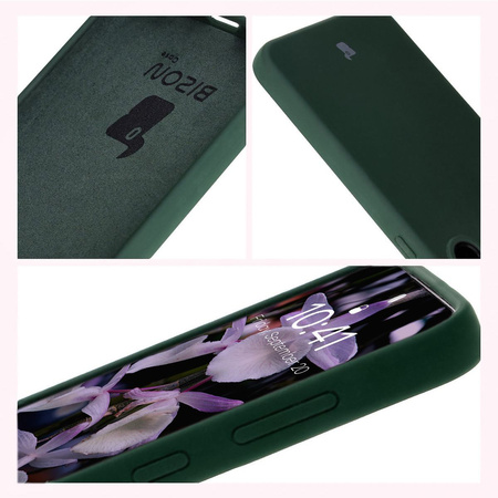 Silikonowe etui Bizon Soft Case do Galaxy S24 FE, ciemnozielone
