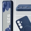 Silikonowe etui z pierścieniem magnetycznym Bizon Soft Case Magnetic do Galaxy S25 Plus, granatowe