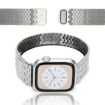 Pasek ze stali nierdzewnej Bizon Strap Watch Titanium do Apple Watch 38/40/41mm, srebrny