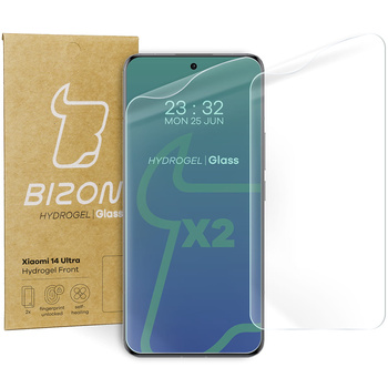 Folia hydrożelowa na ekran Bizon Glass Hydrogel Front Duo do Xiaomi 14 Ultra, 2 sztuki