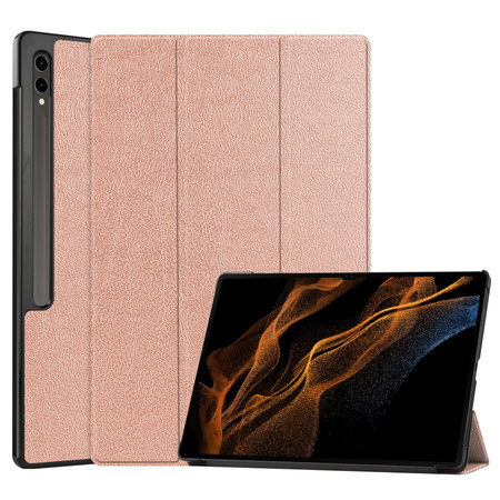 Etui Bizon Case Tab Croc do Samsung Galaxy Tab S9 Ultra, różowozłote