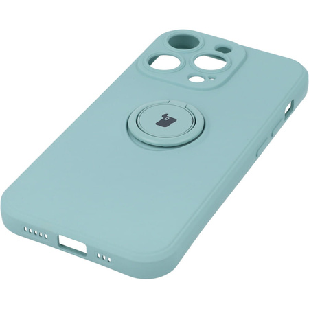 Etui Bizon Case Silicone Ring Sq do iPhone 14 Pro, turkusowe