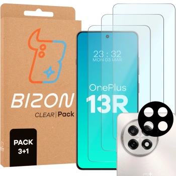3x Szkło + szybka na aparat Bizon Clear 2 Pack do OnePlus 13r
