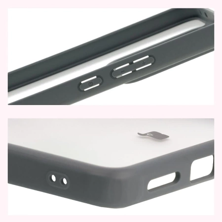 Etui Bizon Case Angelo do Realme GT 7 / 7T, półprzezroczyste z szarą ramką