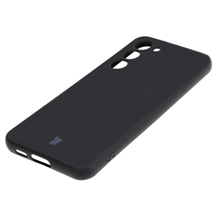 Etui silikonowe z pierścieniem magnetycznym Bizon Case Silicone Magnetic do Galaxy S23 Plus, czarne