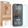 Etui z pierścieniem magnetycznym + szkło hartowane Bizon MatteO Pack do iPhone 17 Pro Max, przydymione-granatowe
