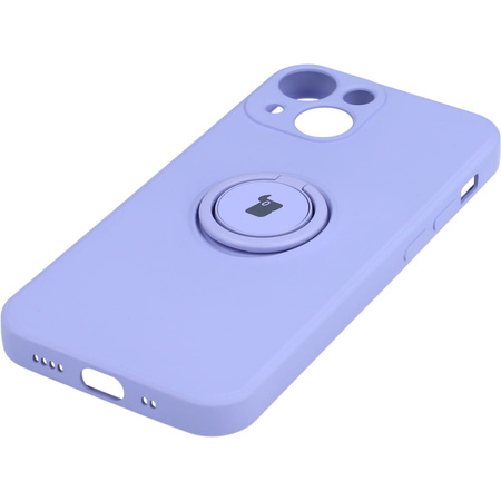 Etui Bizon Case Silicone Ring do iPhone 13 Mini, fioletowe