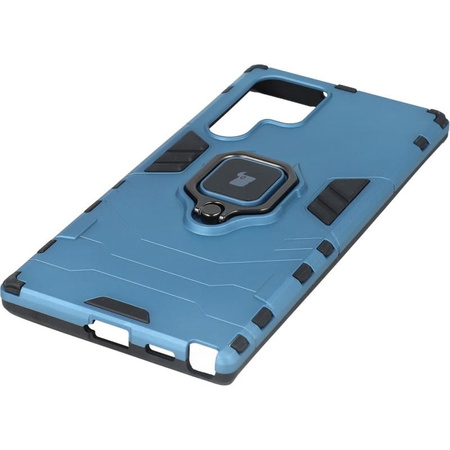 Etui Bizon Case Armor Ring do Galaxy S22 Ultra, niebieskie