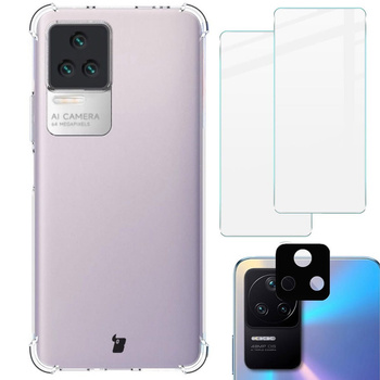 Etui + 2x szkło + obiektyw Bizon Case Clear Pack do Xiaomi Poco F4, przezroczyste