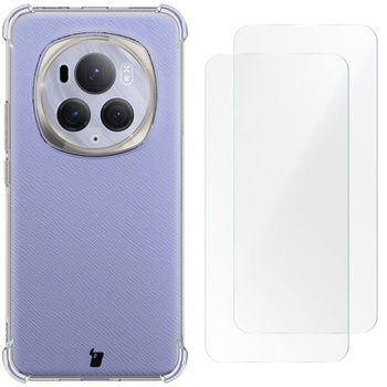Etui + 2x folia Bizon Case Clear Pack do Honor Magic6 Pro, przezroczyste
