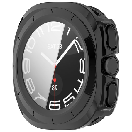 Etui ze szkłem do zegarka Bizon Case+Glass Watch do Galaxy Watch Ultra 2 / 1, czarne
