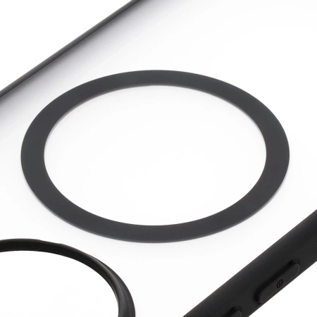 Etui z pierścieniem magnetycznym Bizon Case MatteO do Xiaomi Poco F7 Ultra, przydymione-czarne