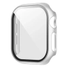 Etui ze szkłem do zegarka Bizon Case+Glass Watch do Apple Watch SE 3 / SE 2 / SE / 6 / 5 / 4 (44 mm), matowe srebrne