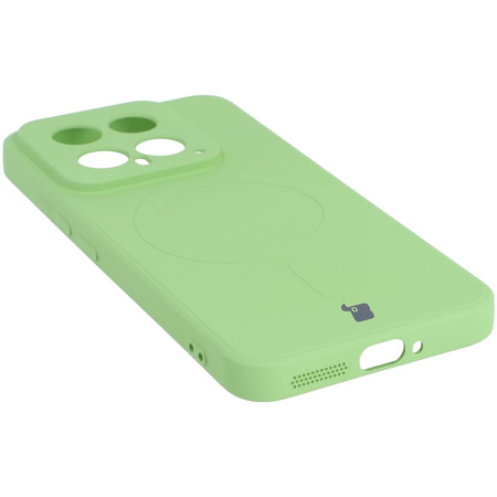 Etui Bizon Case Silicone Magnetic Sq do Xiaomi 14, jasnozielone