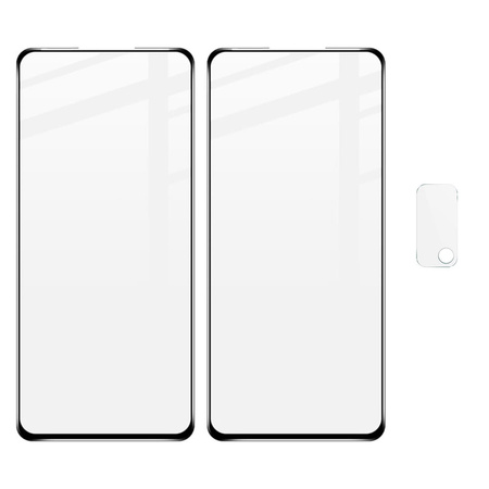 Szkło hartowane Bizon Glass Edge - 2 sztuki + ochrona na obiektyw,  Xiaomi Mi 10T 5G/ Mi 10T Pro 5G, czarne