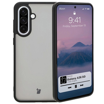 Etui Bizon Case Angelo do Galaxy A36 5G, półprzezroczyste z czarną ramką