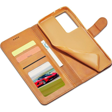 Etui Bizon Case Wallet do Galaxy S21 Ultra, jasnobrązowe