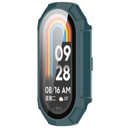 Etui ze szkłem do zegarka Bizon Case+Glass Watch do Xiaomi Smart Band 9, zielone