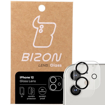 Szkło na aparat Bizon Glass Silk Lens dla iPhone 12, 2 sztuki