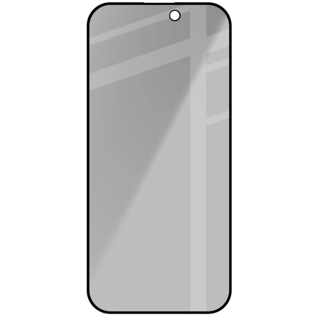 Prywatyzujące szkło hartowane Bizon Glass Edge Shadow do iPhone 16 Pro/ 17 / 17 Pro, przyciemniane z czarną ramką