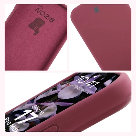 Silikonowe etui Bizon Soft Case do iPhone 17 Pro Max, ciemnofioletowe