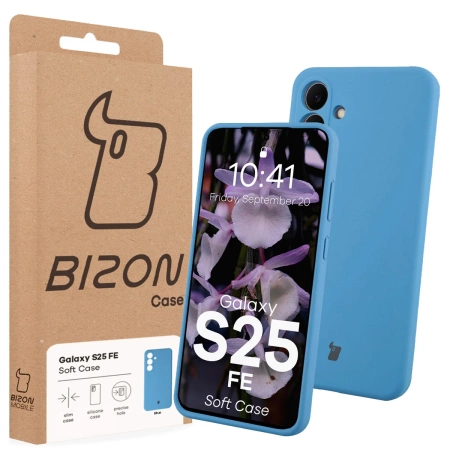 Silikonowe etui Bizon Soft Case do Galaxy S25 FE, niebieskie