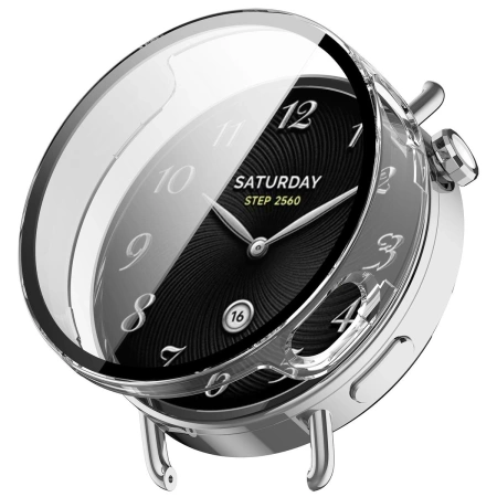 Etui ze szkłem do zegarka Bizon Case+Glass Watch do Xiaomi Watch S4 41 mm, przeźroczyste