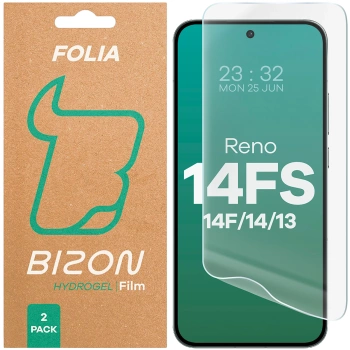 Folia hydrożelowa na ekran Bizon Glass Hydrogel Front Duo do Oppo Reno14 / 14 FS / 14 F / 13, 2 sztuki