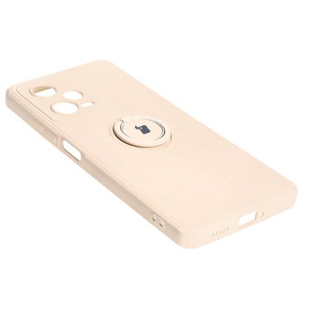 Etui Bizon Case Silicone Ring Sq do Xiaomi Redmi Note 12 Pro 5G, beżowe