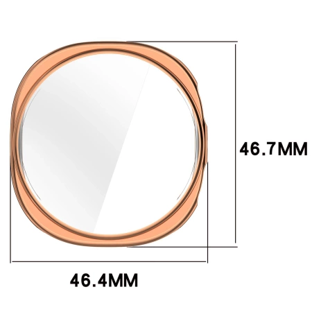 Etui z osłoną ekranu Bizon Case Watch Felipe do Galaxy Watch 8 44 mm, różowozłote