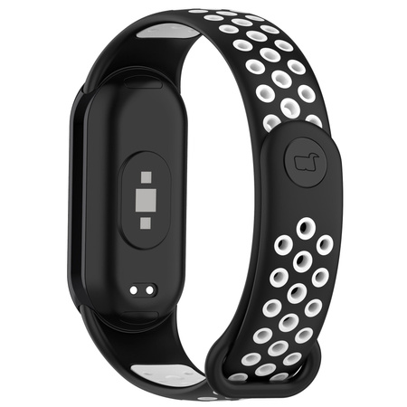 Pasek Bizon Strap Watch Octo do Xiaomi Mi Smart Band 8, czarno-biały