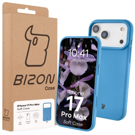 Silikonowe etui Bizon Soft Case do iPhone 17 Pro Max, niebieskie