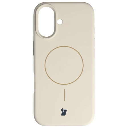 Silikonowe etui z pierścieniem magnetycznym Bizon Soft Case Magnetic do iPhone 17, écru