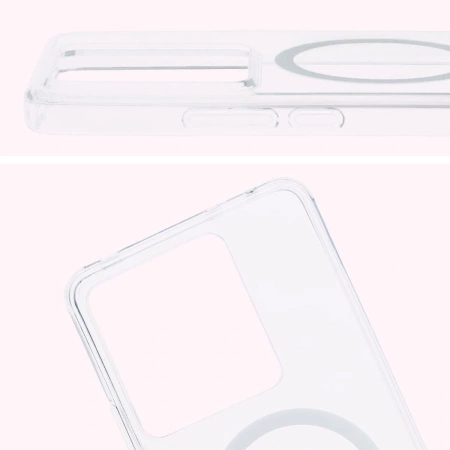 Etui z pierścieniem magnetycznym Bizon Case CrystalO do Realme GT 7 / 7T, przezroczyste