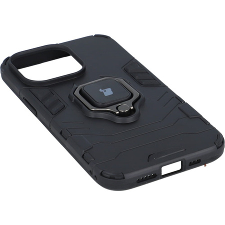 Etui Bizon Case Armor Ring do iPhone 13 Pro, czarne