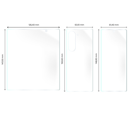 Folia hydrożelowa na tył, przód i środek Bizon Glass Hydrogel Set, Galaxy Z Fold6