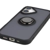 Etui z uchwytem na palec Bizon Case Hybrid Ring do iPhone 17, przydymione z czarną ramką
