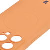 Etui silikonowe z pierścieniem magnetycznym Bizon Case Silicone Magnetic do iPhone 14 Pro, marchewkowe