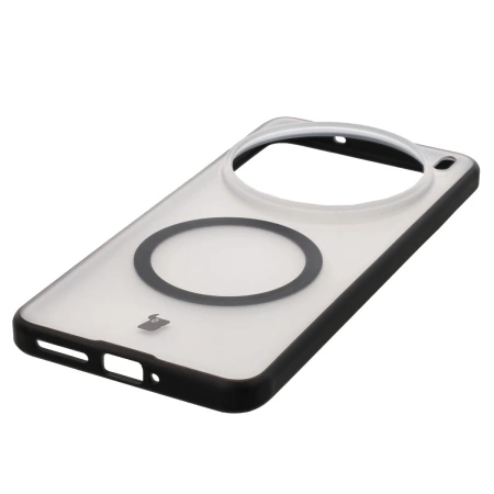 Etui z pierścieniem magnetycznym Bizon Case MatteO do Vivo X200 Pro, przydymione-czarne