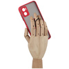 Etui z uchwytem na palec Bizon Case Hybrid Ring do Motorola Moto E22 / E22i, przydymione z czerwoną ramką